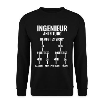 Maschinenbau Elektrotechnik Studenten Ingenieur - Unisex Pullover - Schwarz - Vorne - Alina (178cm) & Michal (187cm)