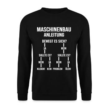 Maschinenbau Elektrotechnik Studenten Ingenieur - Unisex Pullover - Schwarz - Vorne - Alina (178cm) & Michal (187cm)