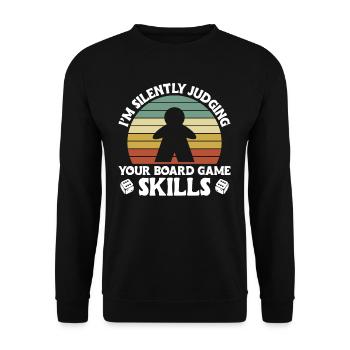 Brettspiel Nerd Geschenke Board Games - Unisex Pullover - Schwarz - Vorne - Alina (178cm) & Michal (187cm)