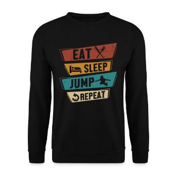 Parachute Sport Jump Skydiver - Unisex Sweatshirt - black - Front - Alina (178cm) & Michal (187cm)