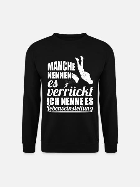 Fallschirm Sport Flugzeug Sprung Fallschirmspringe - Unisex Pullover - Schwarz
