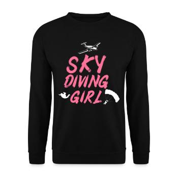Parachute Sport Jump Skydiver - Unisex Sweatshirt - black - Front - Alina (178cm) & Michal (187cm)