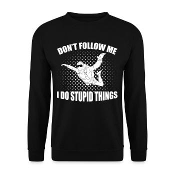 Parachute Sport Jump Skydiver - Unisex Sweatshirt - black - Front - Alina (178cm) & Michal (187cm)
