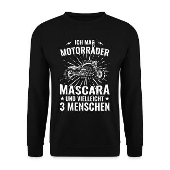 Biker Girl Motorradfahrerin Geschenke Motorrad - Unisex Pullover - Schwarz - Vorne - Alina (178cm) & Michal (187cm)