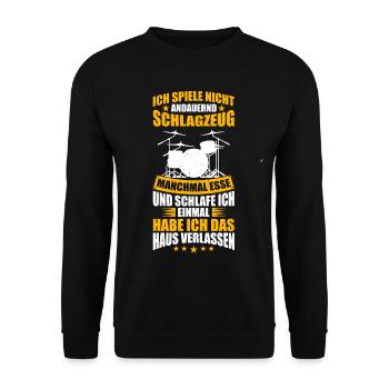 Cooles Schlagzeug Musiker Drummer Geschenk - Unisex Pullover - Schwarz - Vorne - Alina (178cm) & Michal (187cm)