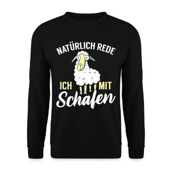 Lustige Schafe Bauern Landwirt Schäfer Geschenke - Unisex Pullover - Schwarz - Vorne - Alina (178cm) & Michal (187cm)
