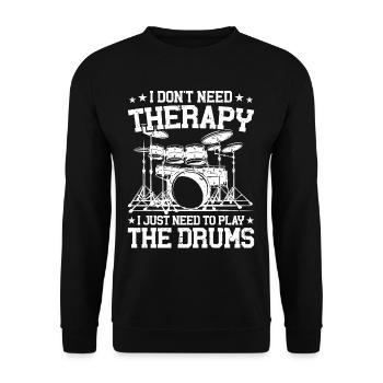 Cool drums musician drummer gift - Unisex Sweatshirt - black - Front - Alina (178cm) & Michal (187cm)