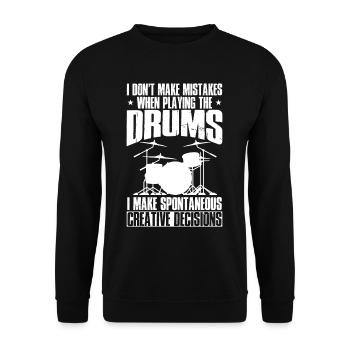 Cool drums musician drummer gift - Unisex Sweatshirt - black - Front - Alina (178cm) & Michal (187cm)