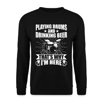 Cool drums musician drummer gift - Unisex Sweatshirt - black - Front - Alina (178cm) & Michal (187cm)