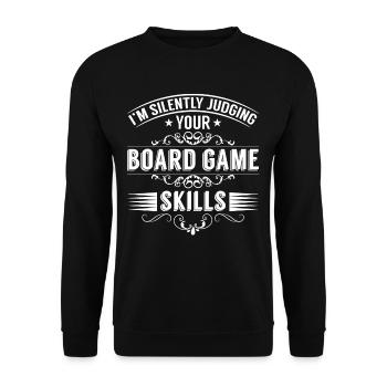 Board Game Nerd Gifts Board Games - Unisex Sweatshirt - black - Front - Alina (178cm) & Michal (187cm)