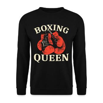 Boxing Girl Boxer Girl Martial Arts - Unisex Sweatshirt - black - Front - Alina (178cm) & Michal (187cm)