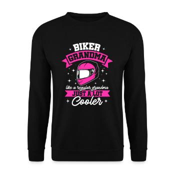 Frauen Motorrad Biker Girl Motorradfahrerin - Unisex Pullover - Schwarz - Vorne - Alina (178cm) & Michal (187cm)
