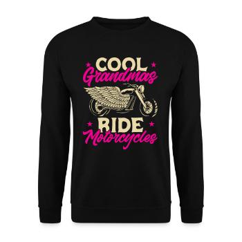 Frauen Motorrad Biker Girl Motorradfahrerin - Unisex Pullover - Schwarz - Vorne - Alina (178cm) & Michal (187cm)