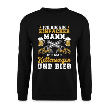 Holzfäller Und Förster Kettensägen Geschenke - Unisex Pullover - Schwarz - Vorne - Alina (178cm) & Michal (187cm)