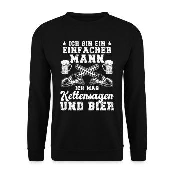 Holzfäller Und Förster Kettensägen Geschenke - Unisex Pullover - Schwarz - Vorne - Alina (178cm) & Michal (187cm)