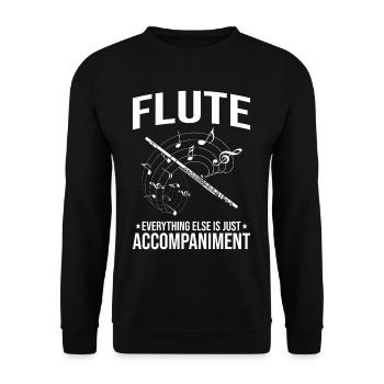 Fetus Players Flute Recorder Music Gifts - Unisex Sweatshirt - black - Front - Alina (178cm) & Michal (187cm)