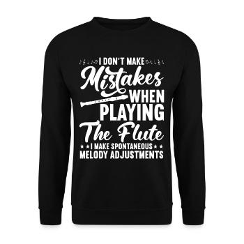 Fetus Players Flute Recorder Music Gifts - Unisex Sweatshirt - black - Front - Alina (178cm) & Michal (187cm)