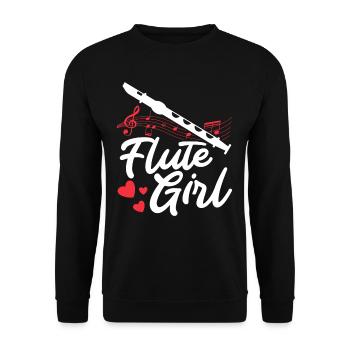 Fetus Players Flute Recorder Music Gifts - Unisex Sweatshirt - black - Front - Alina (178cm) & Michal (187cm)