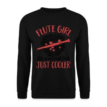 Fetus Players Flute Recorder Music Gifts - Unisex Sweatshirt - black - Front - Alina (178cm) & Michal (187cm)