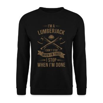 Cadeaux bûcherons et tronçonneuses forestières - Sweat-shirt Unisexe - noir - Devant - Alina (178cm) & Michal (187cm)