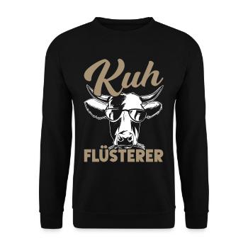 Landwirt Kuh Liebhaber Milchbauer Kuhzucht - Unisex Pullover - Schwarz - Vorne - Alina (178cm) & Michal (187cm)