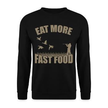 Hunter Forester Deer Hunting Game Hunting Gifts - Unisex Sweatshirt - black - Front - Alina (178cm) & Michal (187cm)