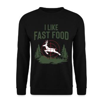 Hunter Forester Deer Hunting Game Hunting Gifts - Unisex Sweatshirt - black - Front - Alina (178cm) & Michal (187cm)