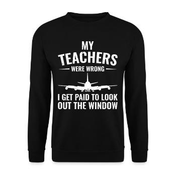 Airplane Pilot Flying Pilot Pilot Gift - Unisex Sweatshirt - black - Front - Alina (178cm) & Michal (187cm)