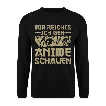 Anime Japanische Serien Manga Anime Geschenke - Unisex Pullover - Schwarz - Vorne - Alina (178cm) & Michal (187cm)