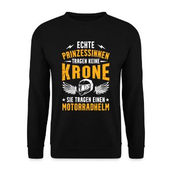 Cooles Biker Girl Motorrad Frauen Motorradfahrer - Unisex Pullover - Schwarz - Vorne - Alina (178cm) & Michal (187cm)