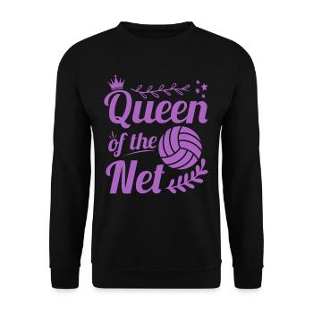 Beach Volley Frauen Volleyball Sport Geschenk - Unisex Pullover - Schwarz - Vorne - Alina (178cm) & Michal (187cm)