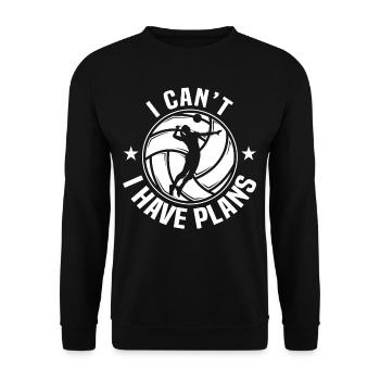 Beach Volley Frauen Volleyball Sport Geschenk - Unisex Pullover - Schwarz - Vorne - Alina (178cm) & Michal (187cm)