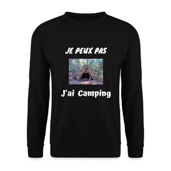 Je peux pas J'ai Camping - Sweat-shirt Unisexe - noir - Devant - Alina (178cm) & Michal (187cm)
