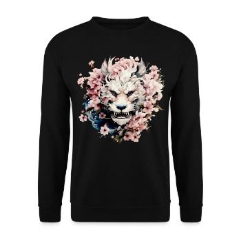 Chinese Dragon Cherry Blossoms C-drama Xianxia - Unisex Sweatshirt - black - Front - Alina (178cm) & Michal (187cm)