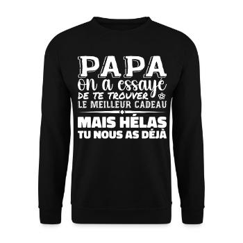Dad, we tried to find the best one for you - Unisex Sweatshirt - black - Front - Alina (178cm) & Michal (187cm)