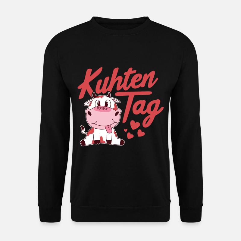 Lustiges Kuh Landwirt Bäuerin Kühe Geschenk - Unisex Pullover - Schwarz