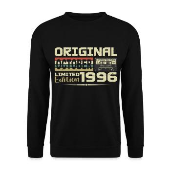 Geburtstag Oktober 1996 Original | Oktober 1996 - Unisex Pullover - Schwarz - Vorne - Alina (178cm) & Michal (187cm)