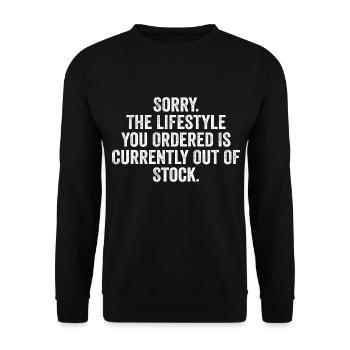 Entschuldigung, der von Ihnen bestellte Lebensstil ist derzeit nicht verfügbar - Unisex Pullover - Schwarz - Vorne - Alina (178cm) & Michal (187cm)