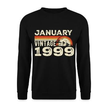 January 1999 Vintage Birthday 1999, Born in 1999 - Unisex Sweatshirt - black - Front - Alina (178cm) & Michal (187cm)