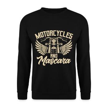 Frauen Motorrad Biker Girl Motorradfahrerin - Unisex Pullover - Schwarz - Vorne - Alina (178cm) & Michal (187cm)