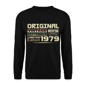 1979 - Die Legenden werden im September 1979 geboren - Unisex Pullover - Schwarz - Vorne - Alina (178cm) & Michal (187cm)
