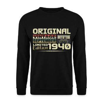 1940 - Les légendes Sont Nées en Septembre 1940 - Sweat-shirt Unisexe - noir - Devant - Alina (178cm) & Michal (187cm)