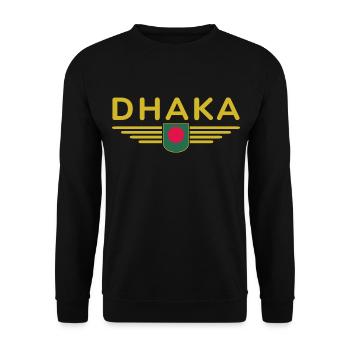Dhaka Design – Heart of Bangladesh - Unisex Sweatshirt - black - Front - Alina (178cm) & Michal (187cm)