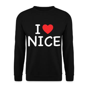 I Love Nice - J'aime Nice - Unisex Sweatshirt - black - Front - Alina (178cm) & Michal (187cm)