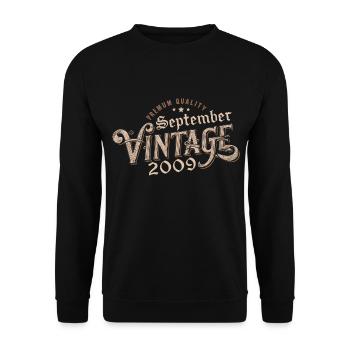 Birthday September 2009 Gift September 2009 - Unisex Sweatshirt - black - Front - Alina (178cm) & Michal (187cm)