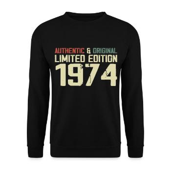 1974 Birthday Gift 1974 Vintage 1974 Retro - Unisex Sweatshirt - black - Front - Alina (178cm) & Michal (187cm)