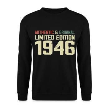 1946 Birthday Gift 1946 Vintage 1946 Retro - Unisex Sweatshirt - black - Front - Alina (178cm) & Michal (187cm)