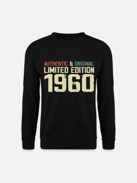 1960 Geburtstagsgeschenk 1960 Jahrgang 1960er Retro - Unisex Pullover - Schwarz