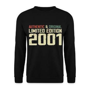 2001 Birthday Gift 2001 Vintage 2001 Retro - Unisex Sweatshirt - black - Front - Alina (178cm) & Michal (187cm)