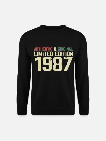 1987 Geburtstagsgeschenk 1987 Jahrgang 1987 Retro - Unisex Pullover - Schwarz
